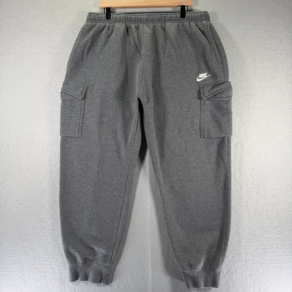 Nike Cargo Sweatpants Mens 2XL Gray Joggers Drawstring Pockets Casual Sportswear - Picture 1 of 14
